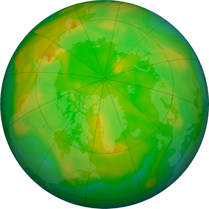 Arctic ozone map for 13 June 2022